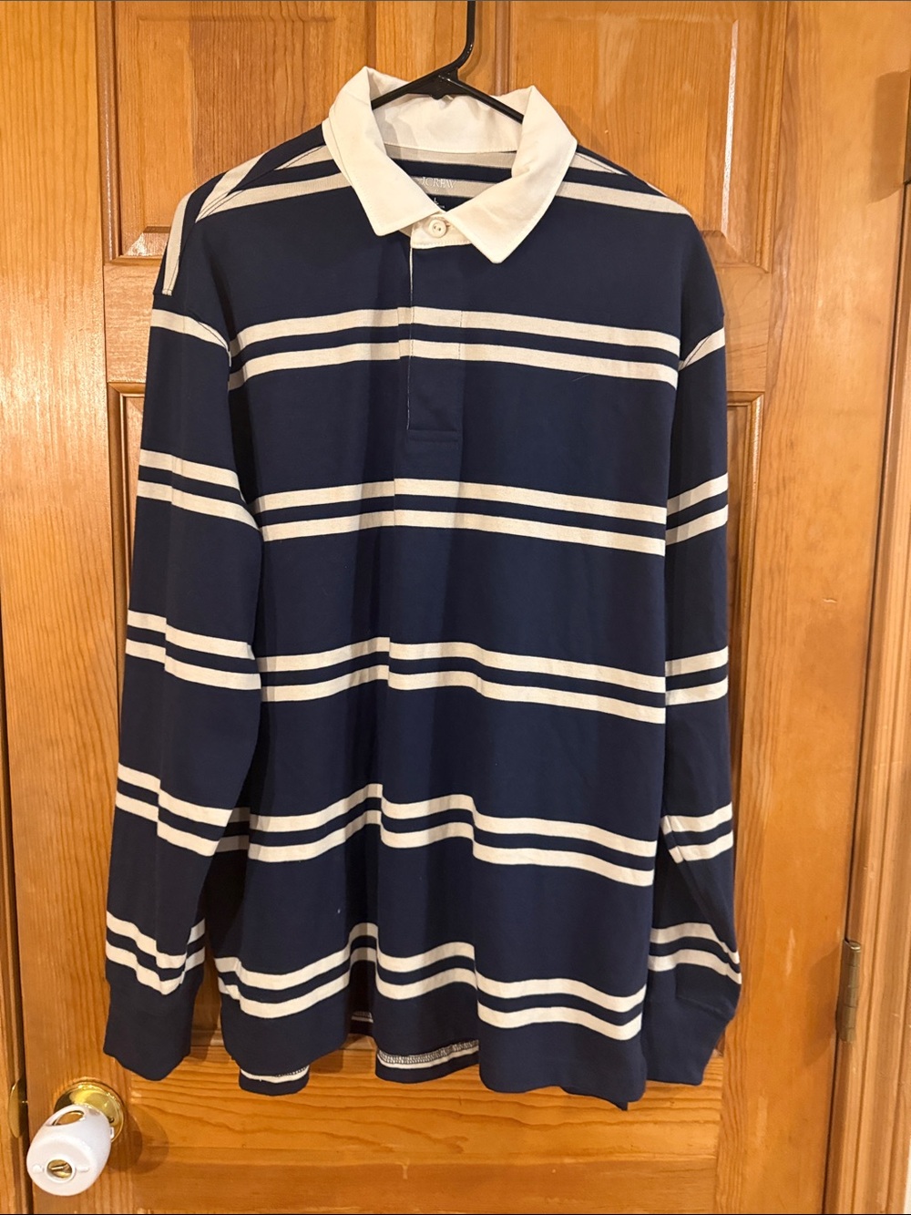 J.Crew polo rugby long sleeve shirt size large.